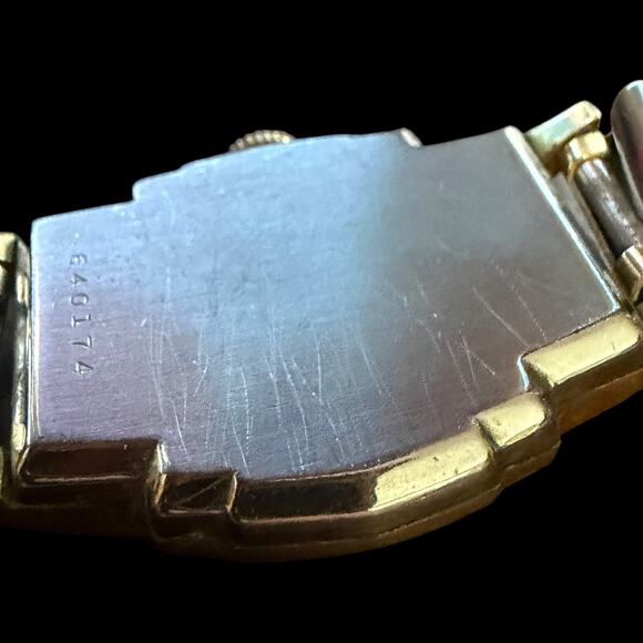 Vintage Benrus Gold Tone Tonneau Tank Style Small Seconds Men\'s Wristwatch